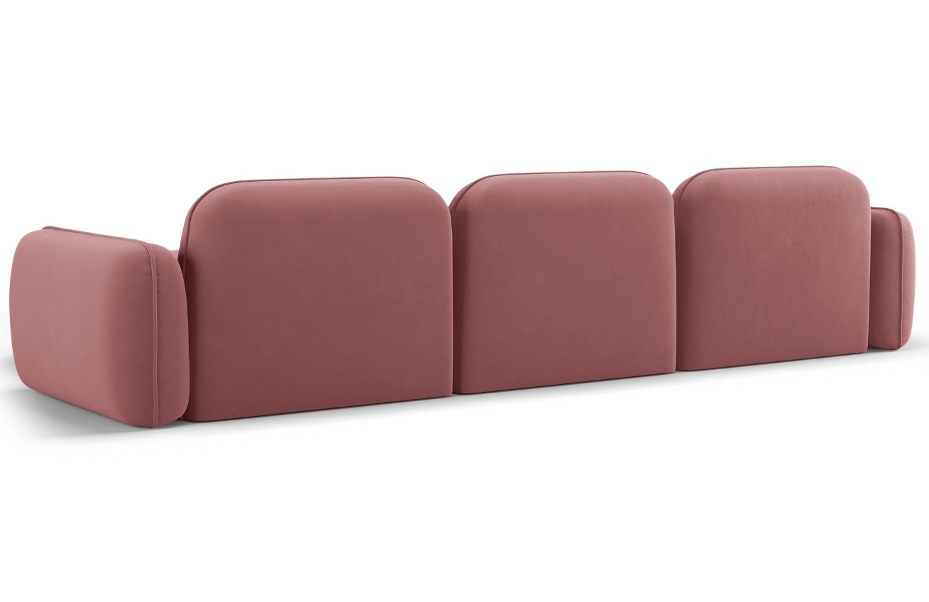 Cosmopolitan Design Růžová sametová rohová pohovka Sydney 320 cm