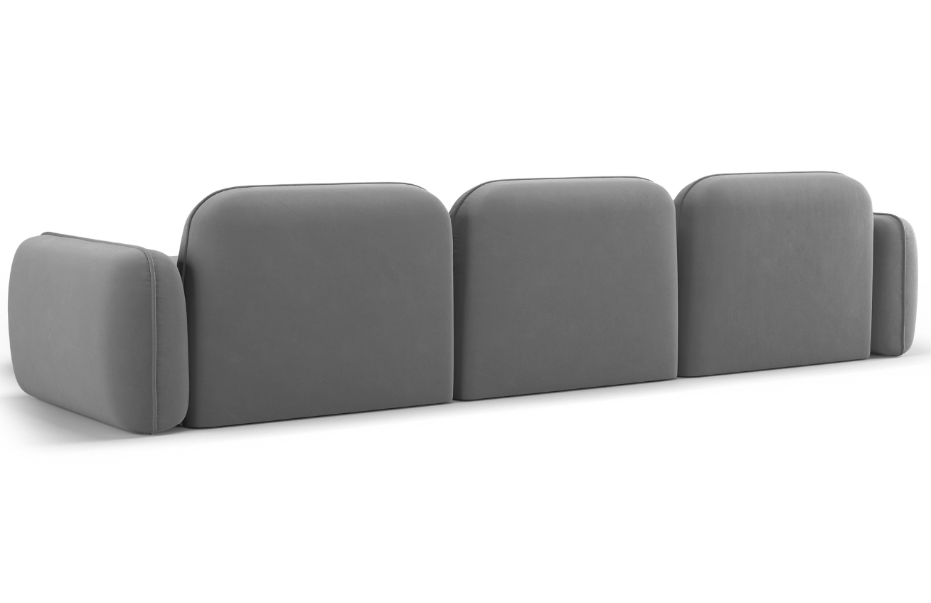Cosmopolitan Design Šedá sametová rohová pohovka Sydney 320 cm