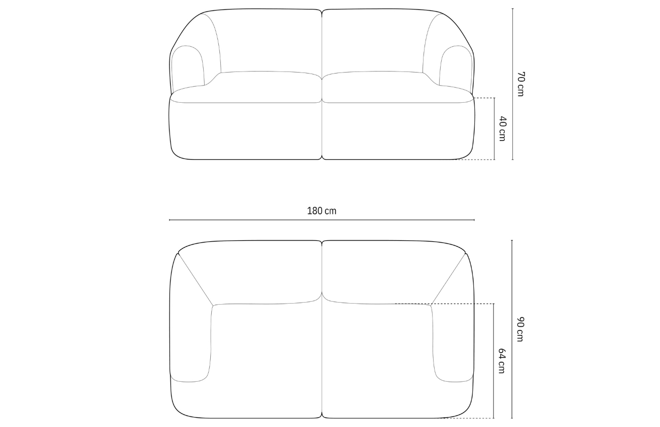 Cosmopolitan Design Světle béžová sametová dvoumístná pohovka Campi 180 cm