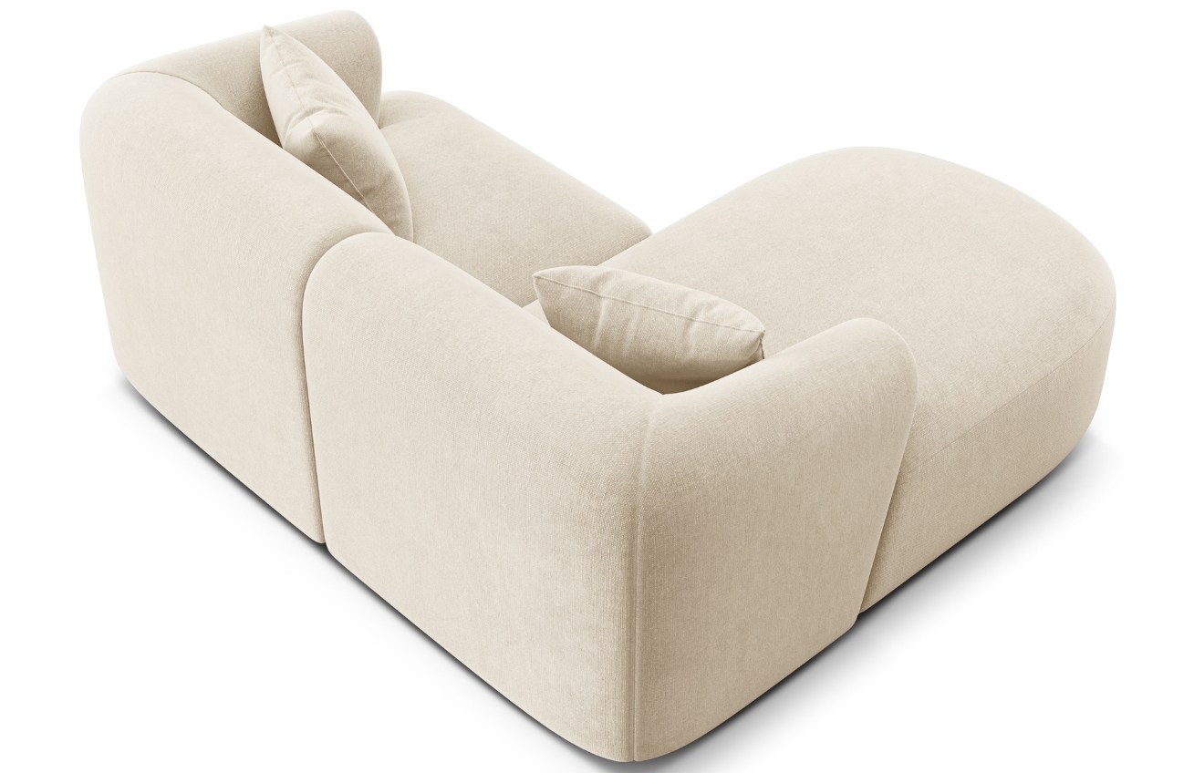 Cosmopolitan Design Světle béžová sametová rohová pohovka Campi 180 cm