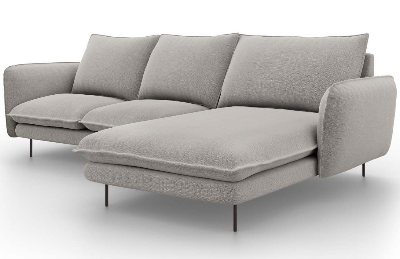 Cosmopolitan Design Světle šedá čalouněná rohová pohovka Vienna 225 cm