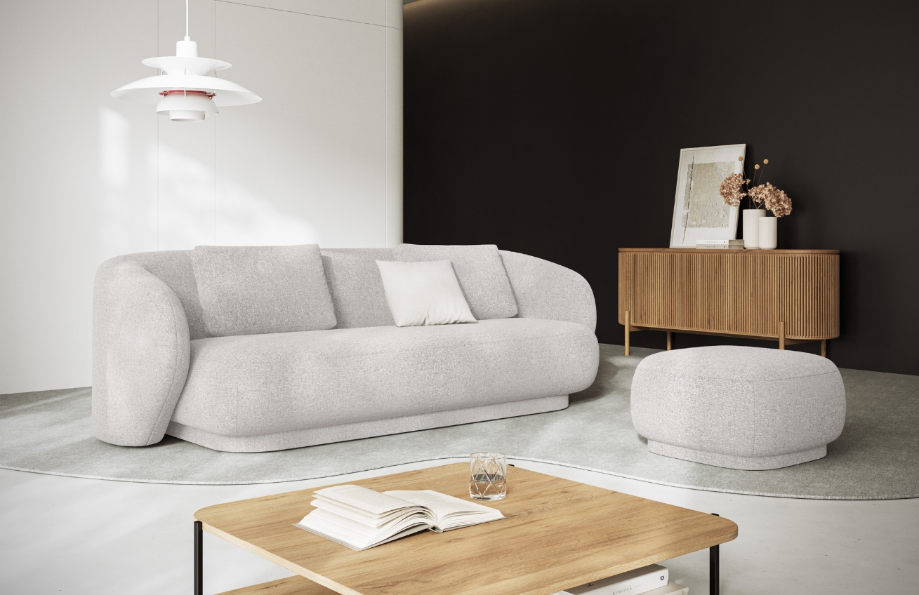 Cosmopolitan Design Světle šedá čalouněná trojmístná pohovka Camden 204 cm