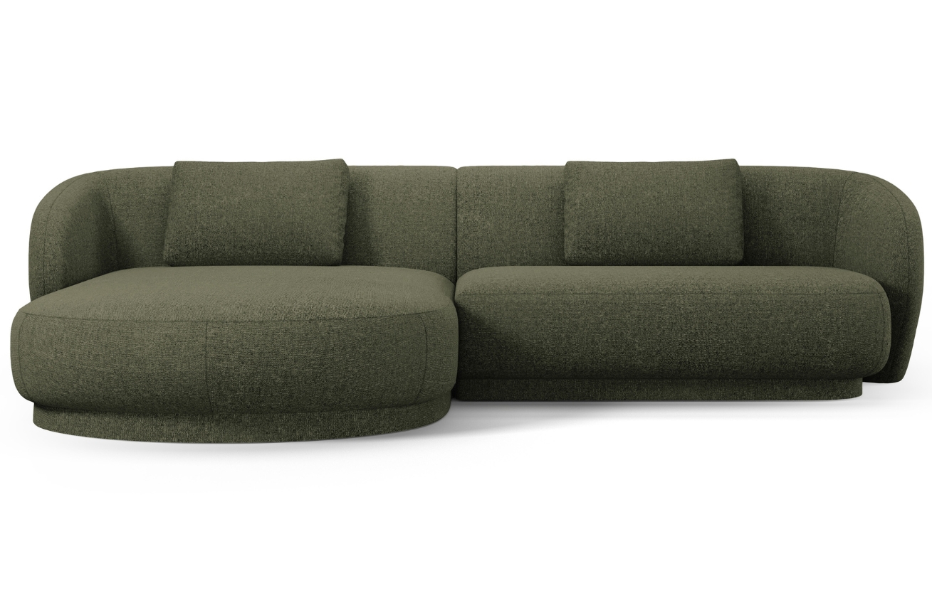 Cosmopolitan Design Zelená čalouněná rohová pohovka Camden 289 cm