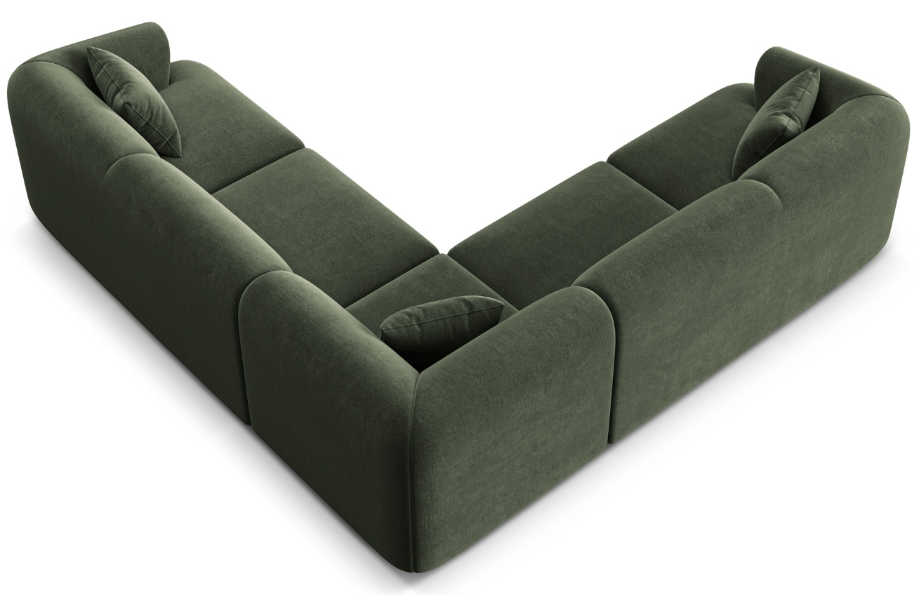 Cosmopolitan Design Zelená sametová rohová pohovka Campi 255 cm