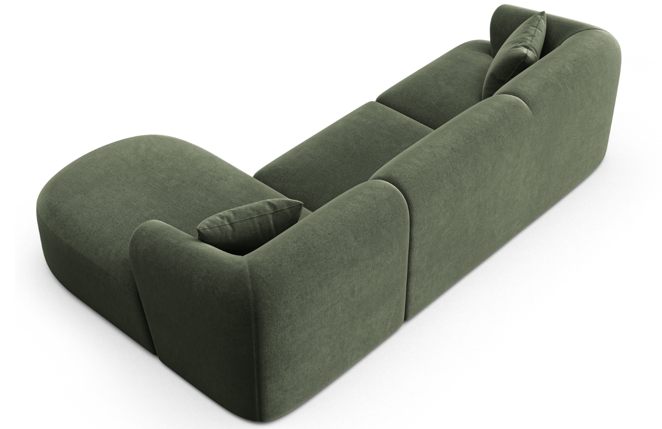 Cosmopolitan Design Zelená sametová rohová pohovka Campi 256 cm