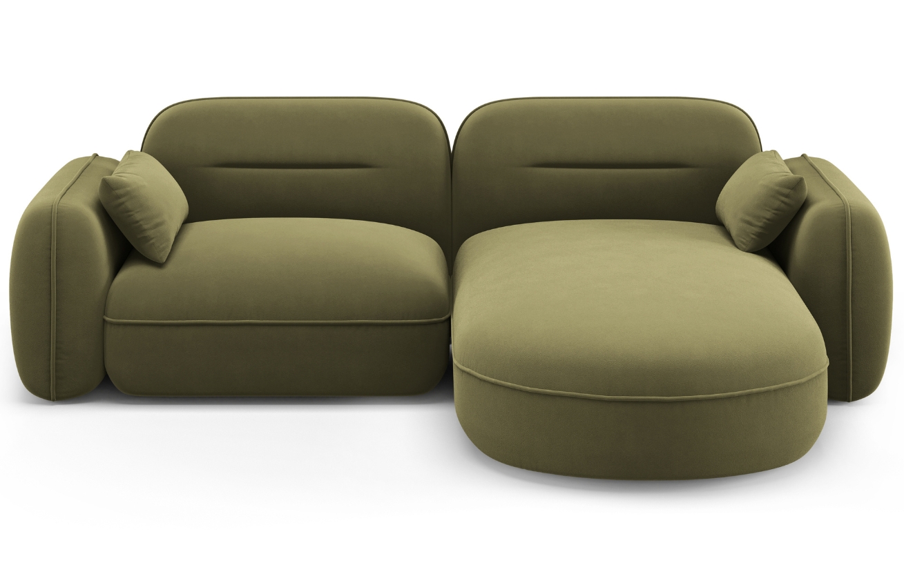 Cosmopolitan Design Zelená sametová rohová pohovka Sydney 230 cm