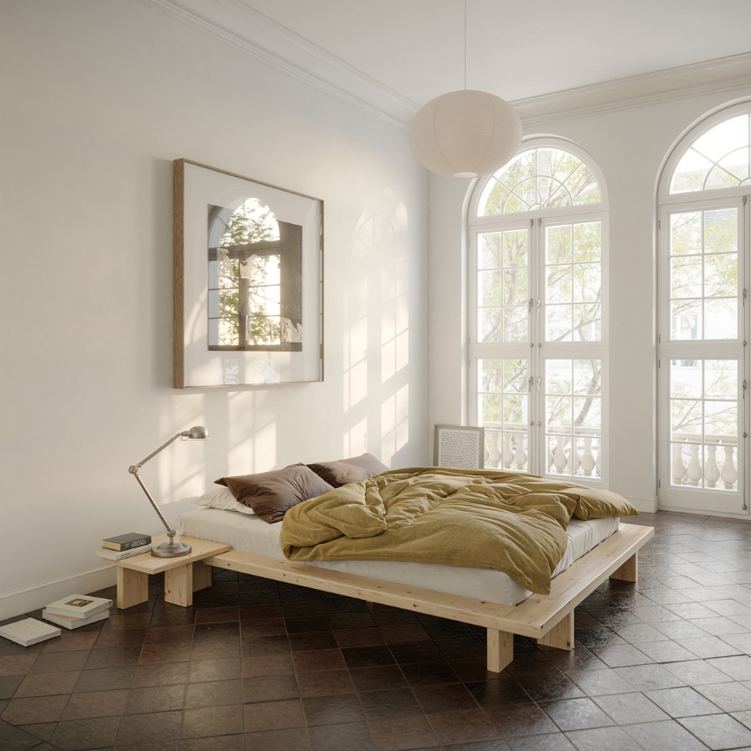 Hnědý dřevěný noční stolek Karup Design Japan 45 x 34 cm