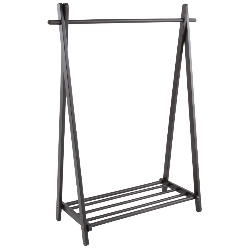 Jotex Černý dřevěný stojací věšák COLE 130 x 100 cm