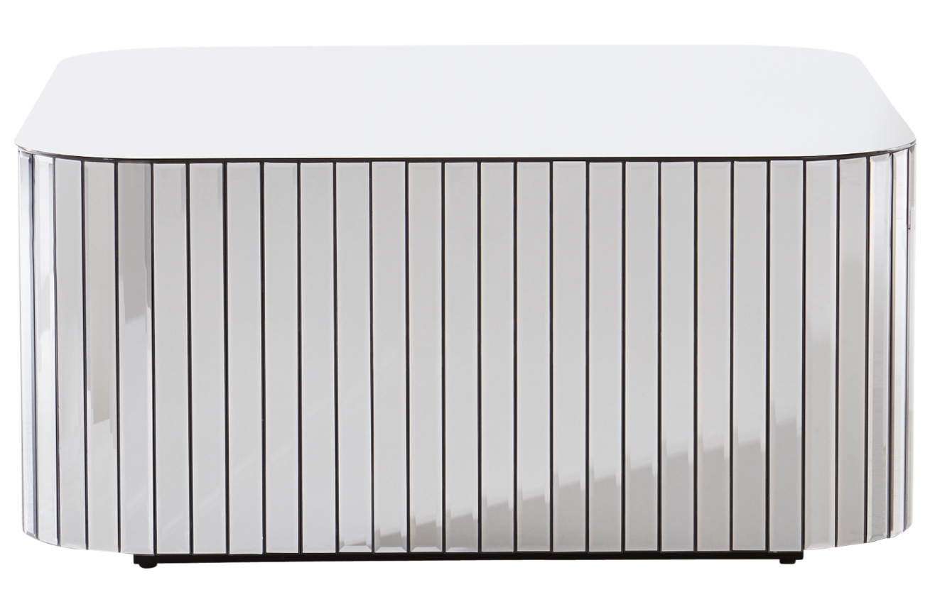 Jotex Stříbrný zrcadlový konferenční stolek MARLY 80 x 80 cm