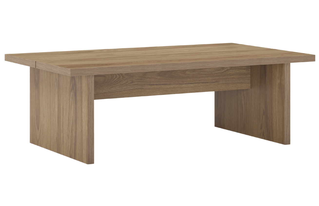 Marckeric Hnědý konferenční stolek Loana s dubovým dekorem 120 x 70 cm