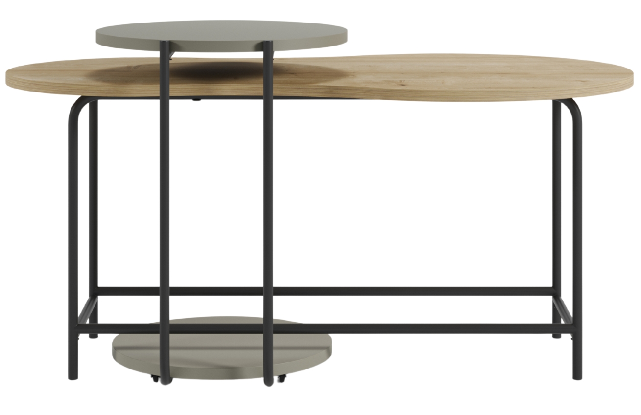 Marckeric Zelený set dvou lakovaných konferenčních stolků Rosie 102x58 / 40 cm