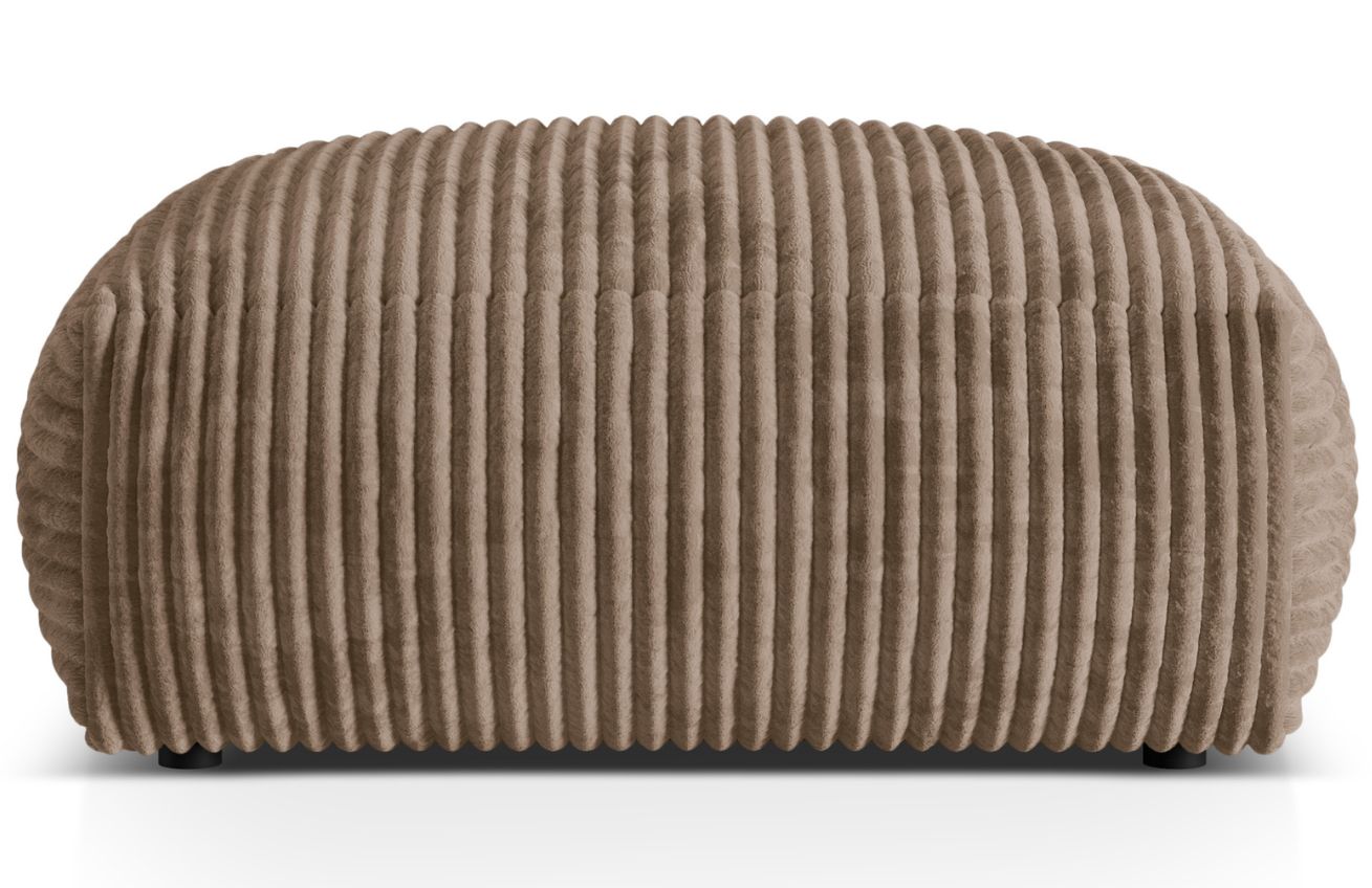 Micadoni Tmavě béžová manšestrová podnožka Martina 106 x 106 cm