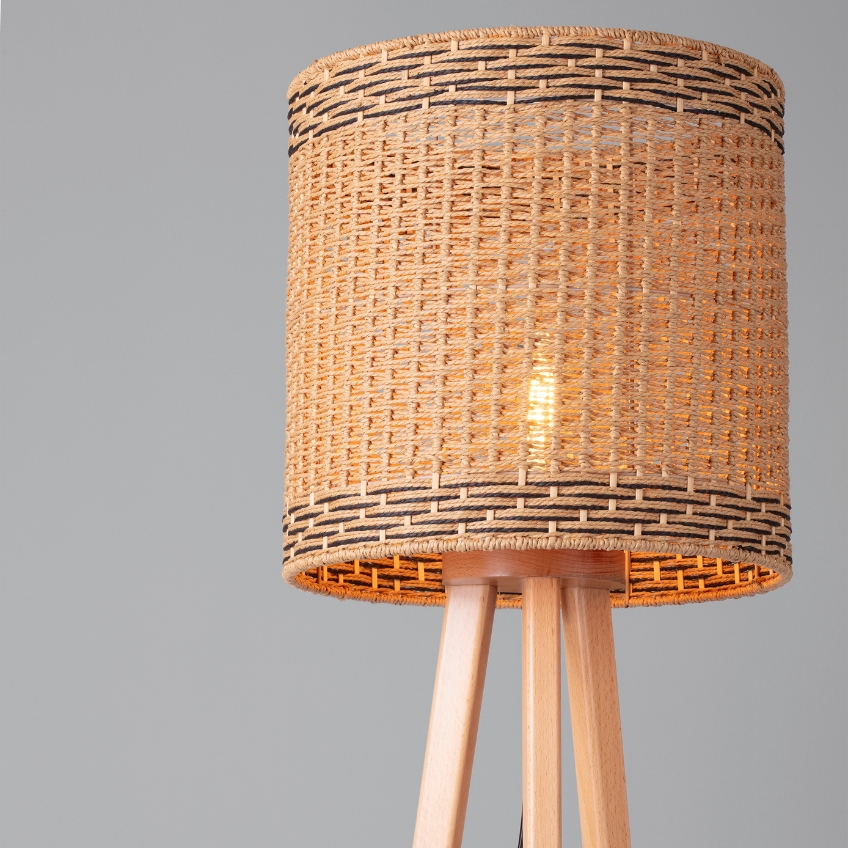 Nova Luce Dřevěná stojací lampa Plette 165 cm