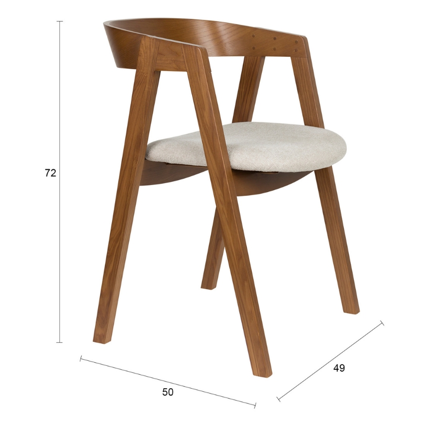 Ořechová jídelní židle ZUIVER MADS