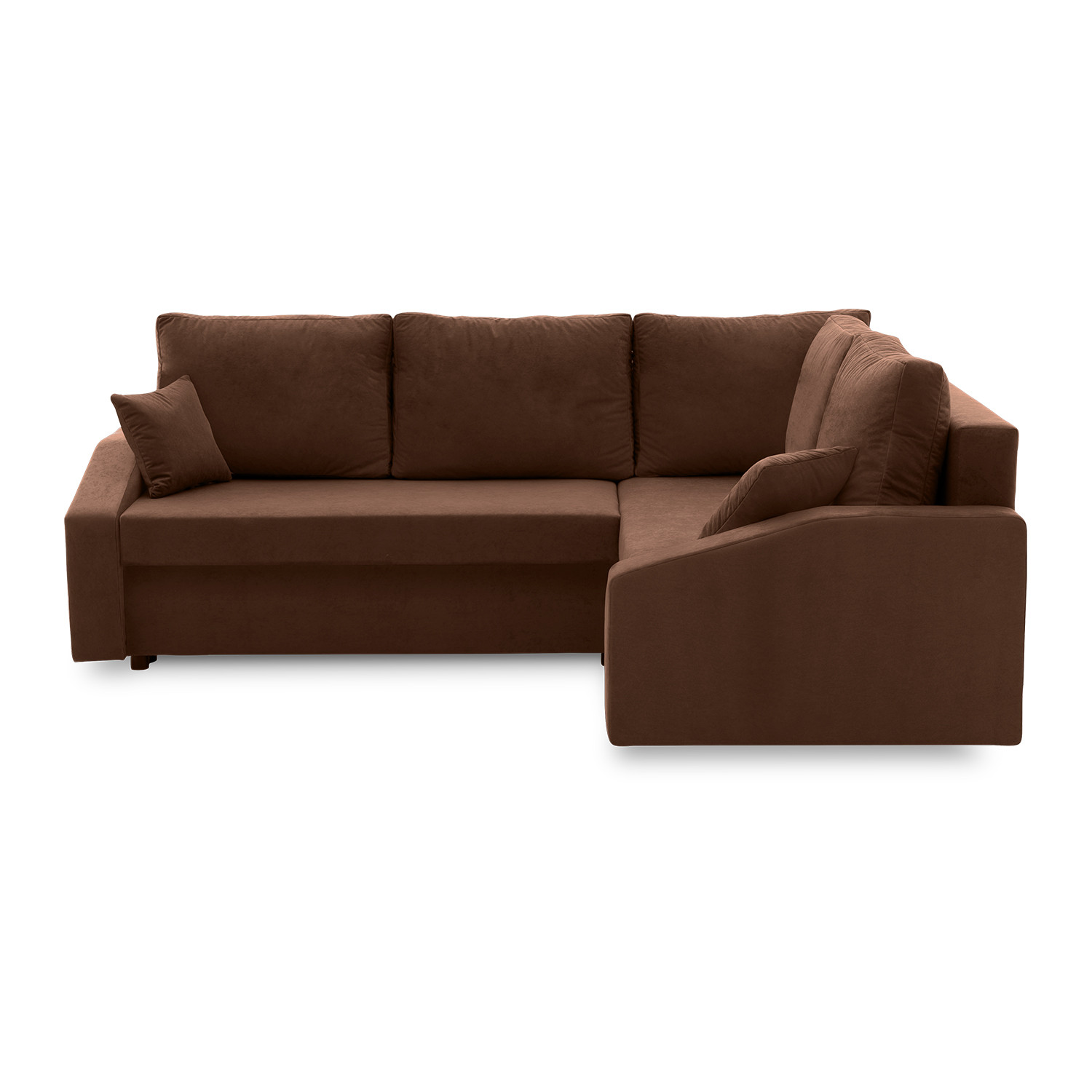 Rohová rozkládací sedací souprava GRANDE PLUS - mikro Pravá Hnědá