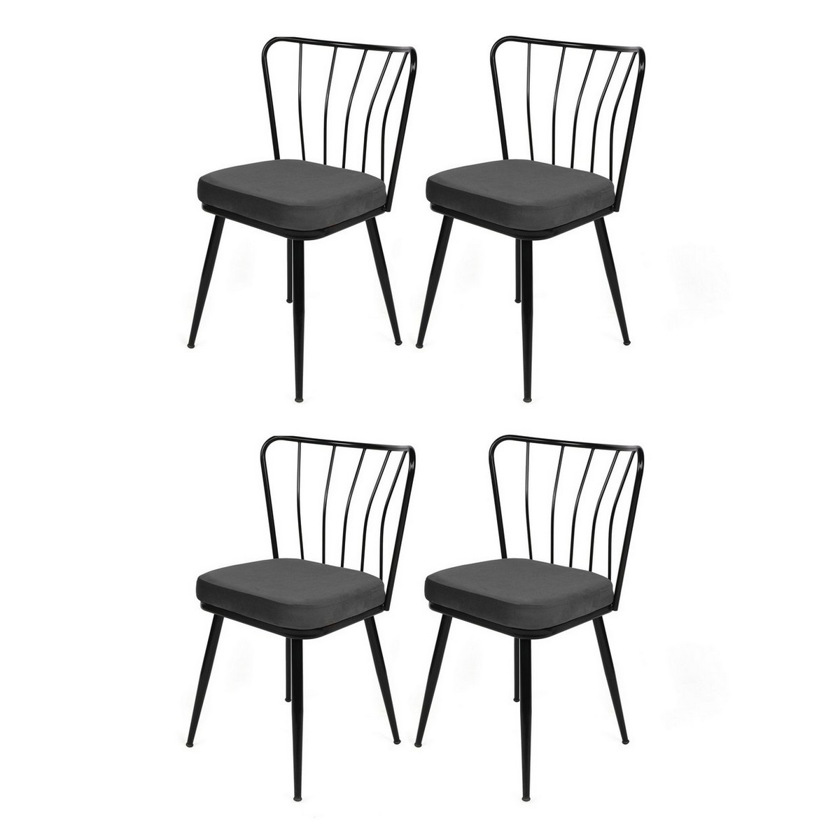 Sada jídelních židlí Yildiz Anthracite and Black