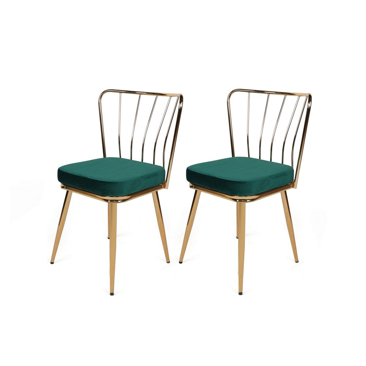 Sada jídelních židlí Yildiz Green and Gold