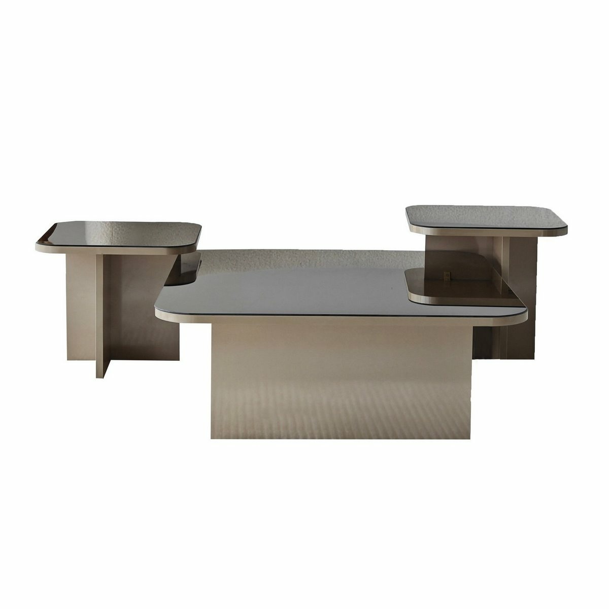 Sada konferenčních stolků Jazz Beige and Bronze Hanah Home