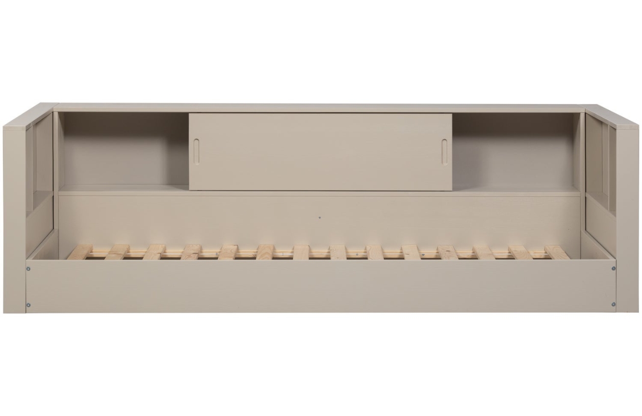 WOOOD Šedobéžová dřevěná postel Carter 90 x 200 cm