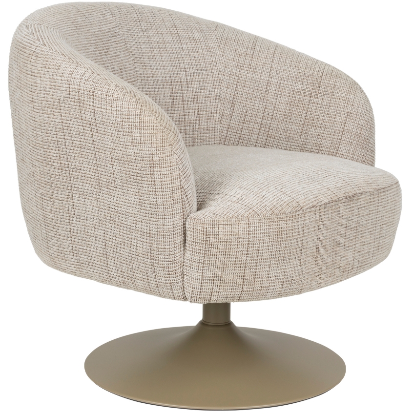 White Label Béžové čalouněné otočné křeslo WLL RENATE