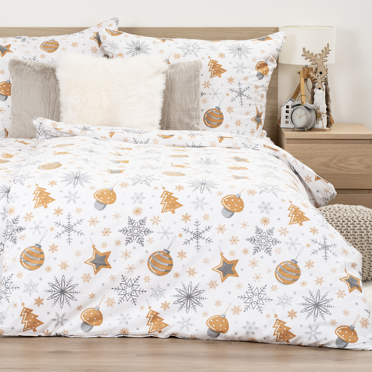 4Home Flanelové povlečení Golden Xmas Night