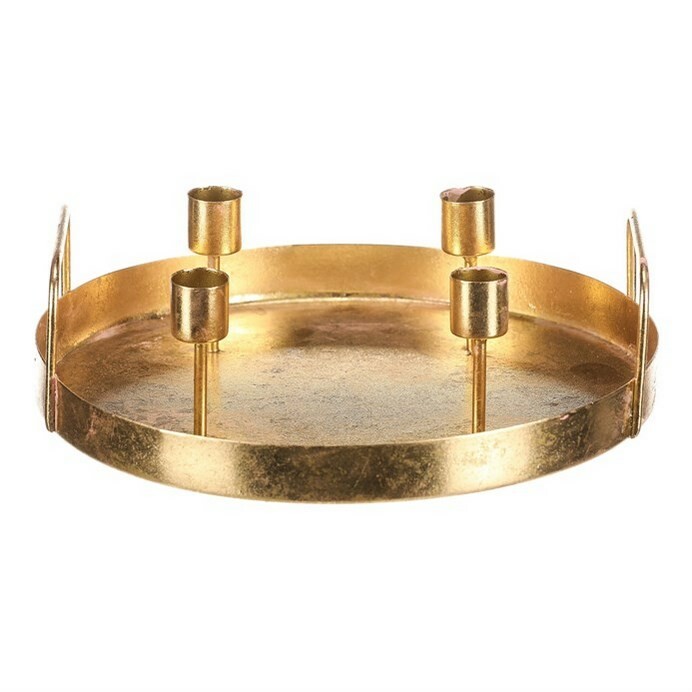 Adventní svícen kovový na 4 kónické svíčky