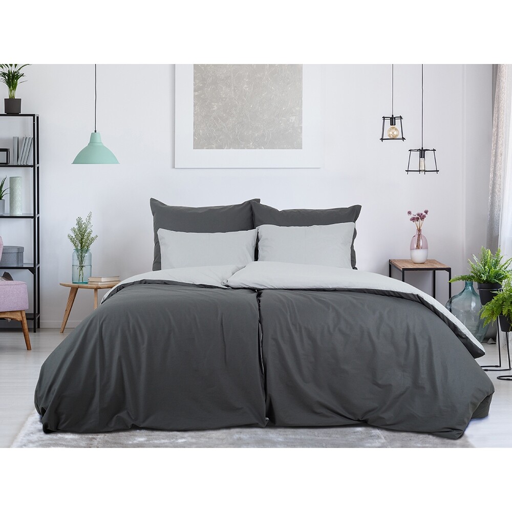 B.E.S. Petrovice Bavlněné povlečení Double face antracit/šedá B.E.S. Petrovice