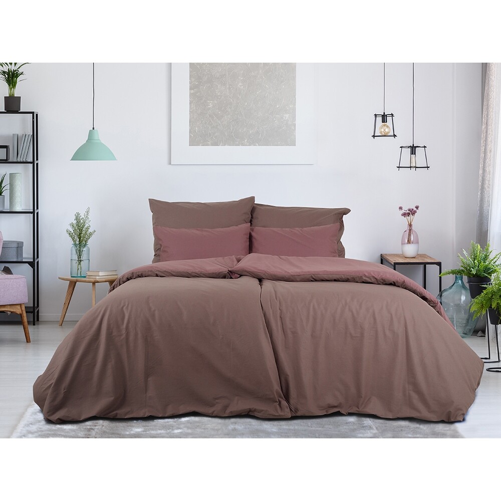 B.E.S. Petrovice Bavlněné povlečení Double face hnědá/bordó B.E.S. Petrovice