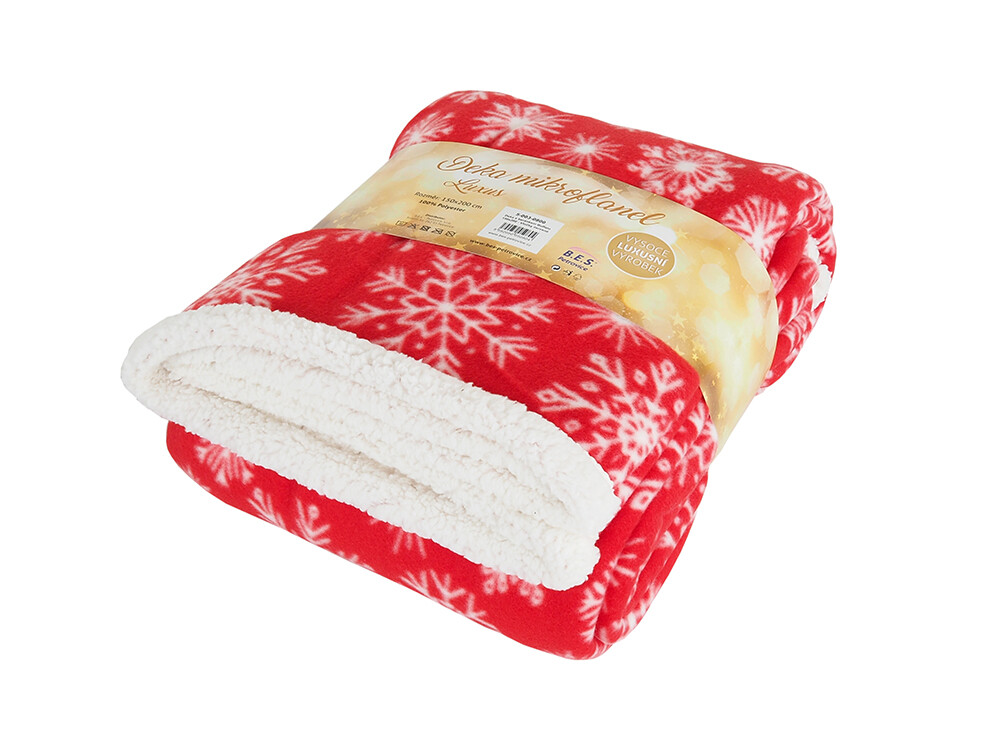 B.E.S. Petrovice Beránková deka Buffalo Vločky červená