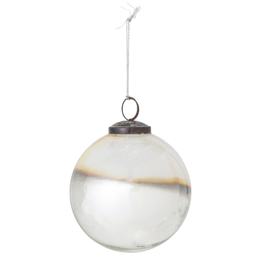 Bílá skleněná vánoční ozdoba Bloomingville Mouna 10 cm