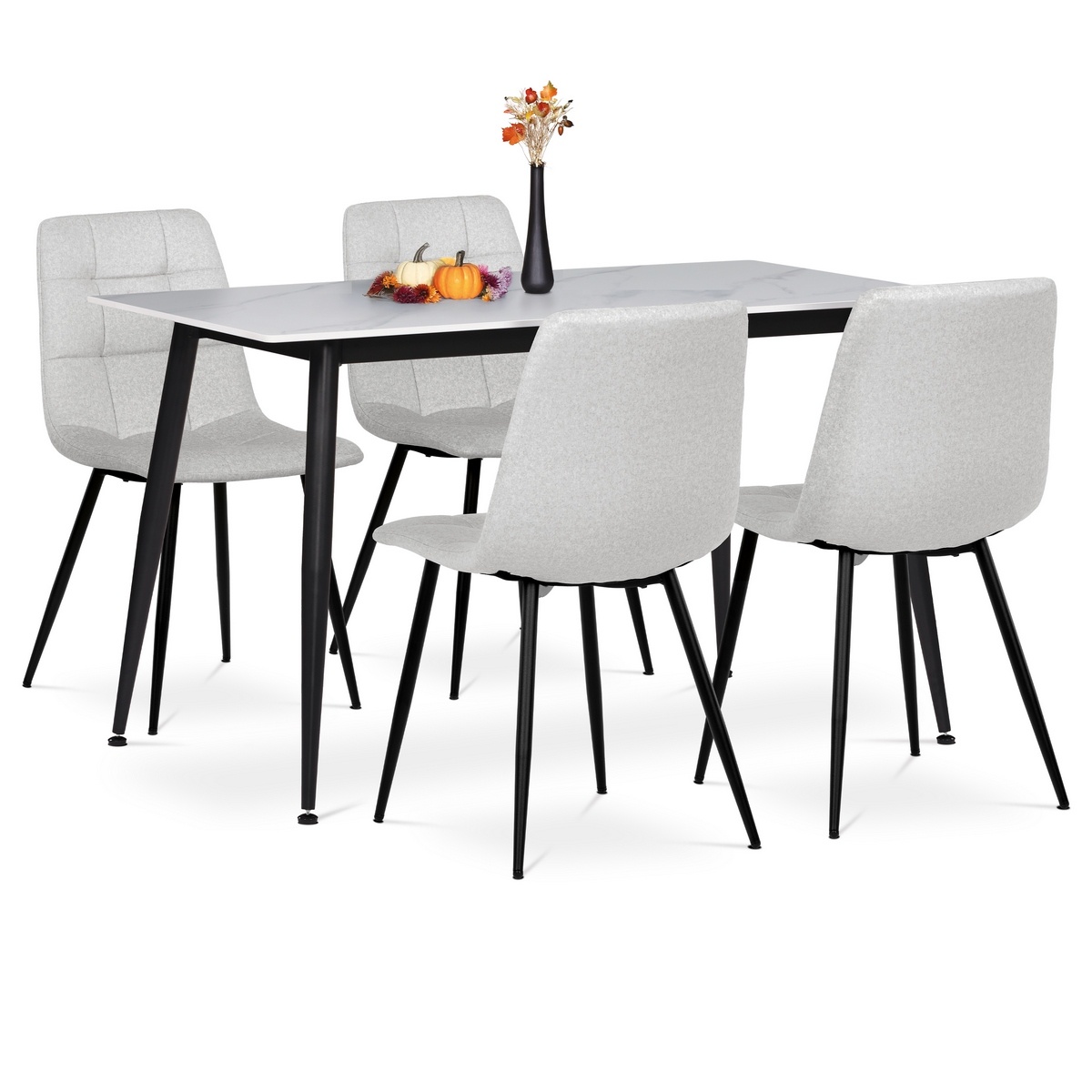 Jídelní set ze slinuté keramiky a kovu 5 ks