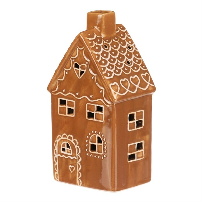Keramický perníkový patrový domeček LED