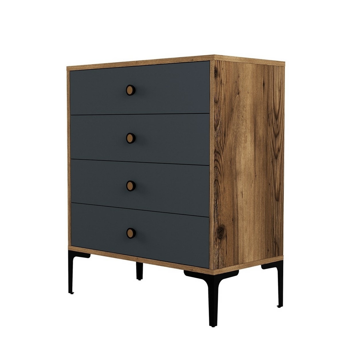 Komoda Lizbon Anthracite and Walnut Hanah Home