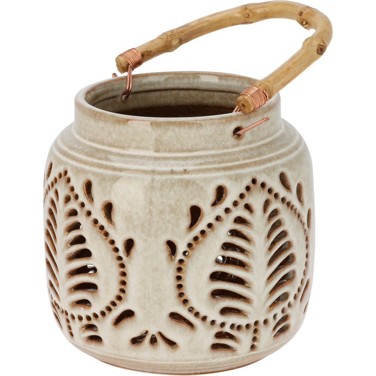 Lucerna porcelánová s bambusovým madlem 14