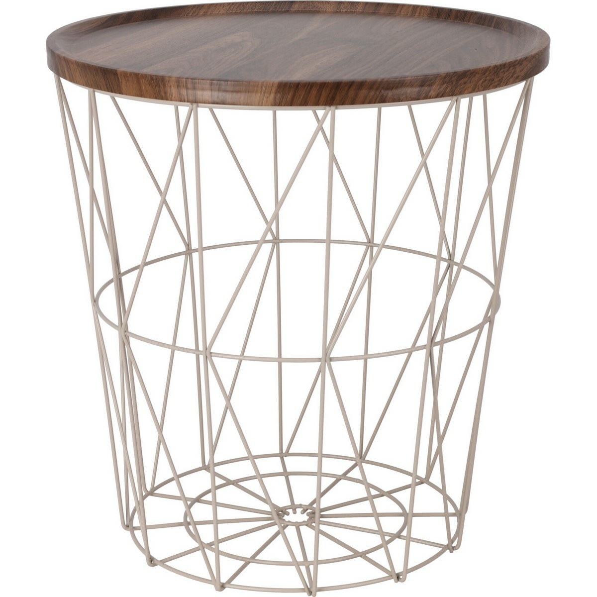 Odkládací drátěný stolek s MDF deskou 37 x 39 cm