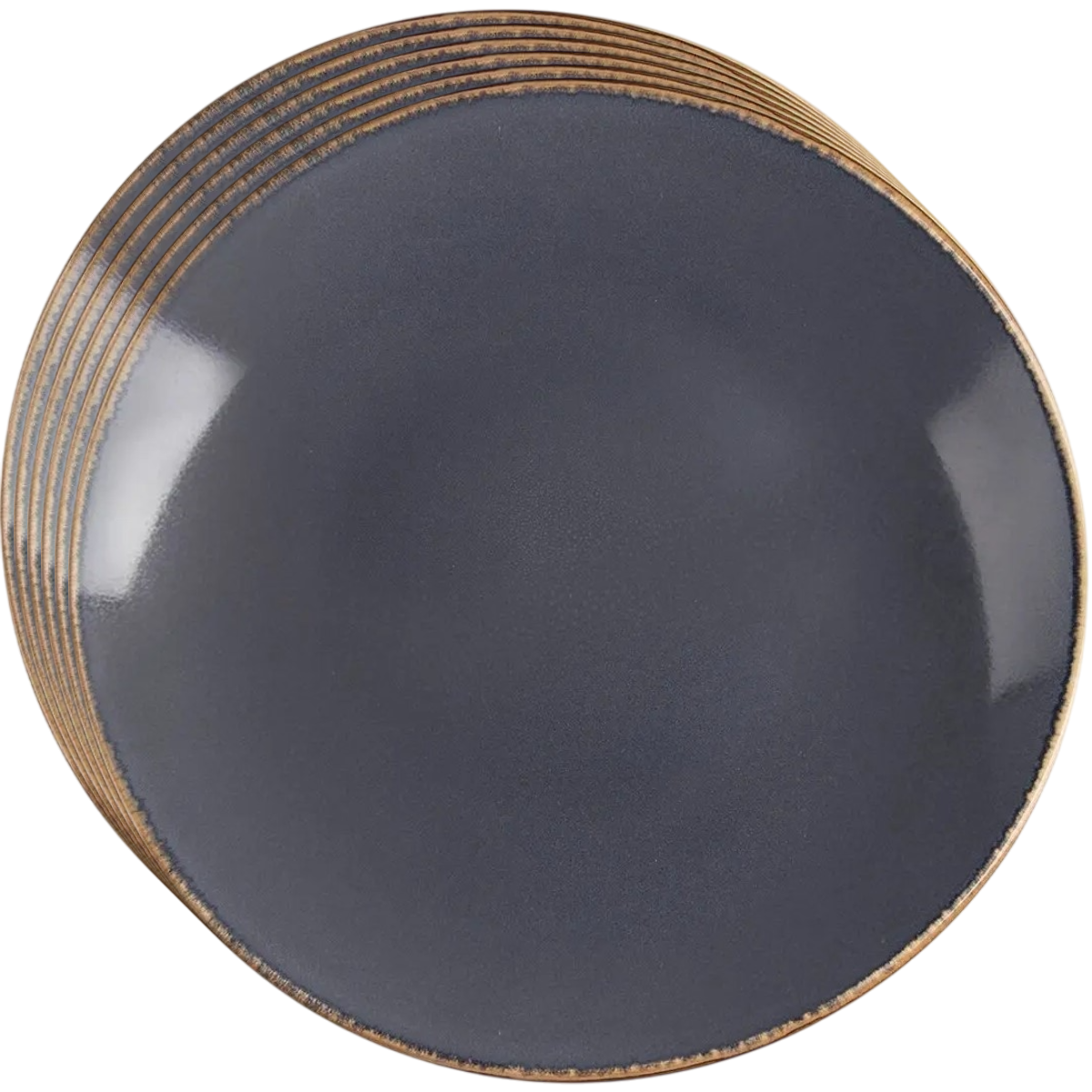 Orion Sada keramických mělkých talířů Glaze šedá 27 cm