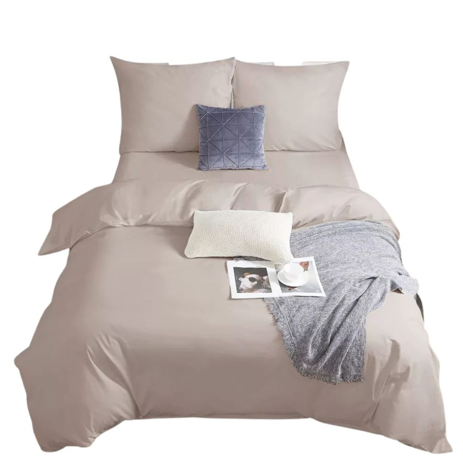 Saténové povlečení I24 140x200 cm Béžová