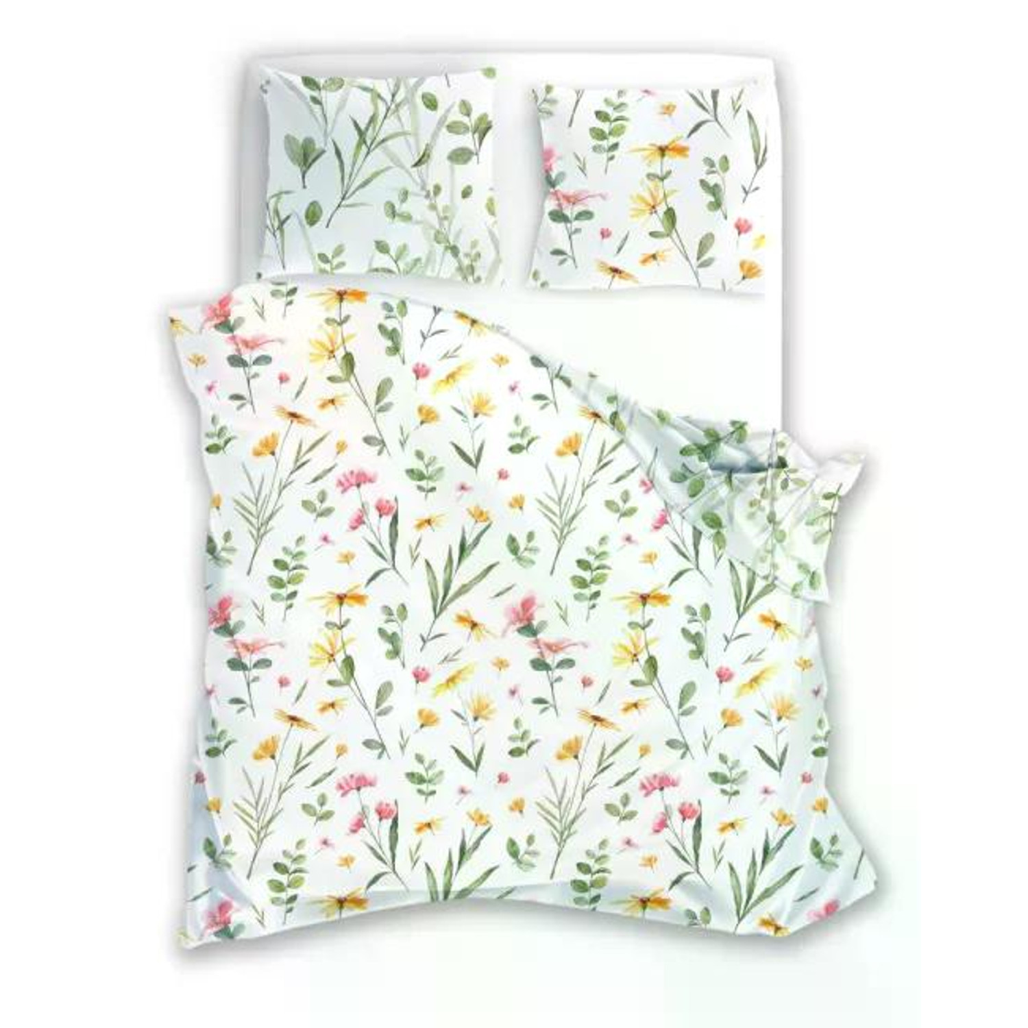 Saténové povlečení MILAGRO Verde 002 květiny