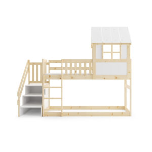 Dětská dřevěná postel ANTRESOLA se schůdky 90x200 cm