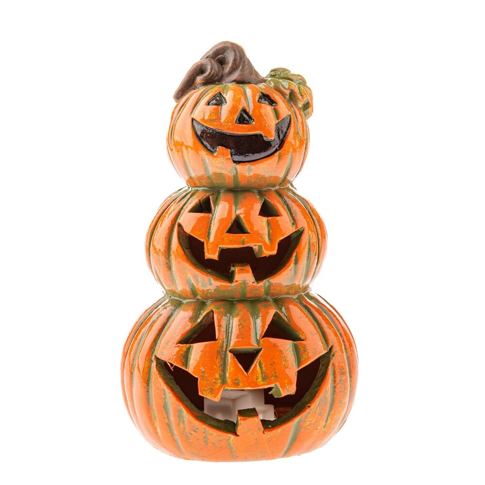 Podzimní keramická dekorace Tři dýně s obličejem