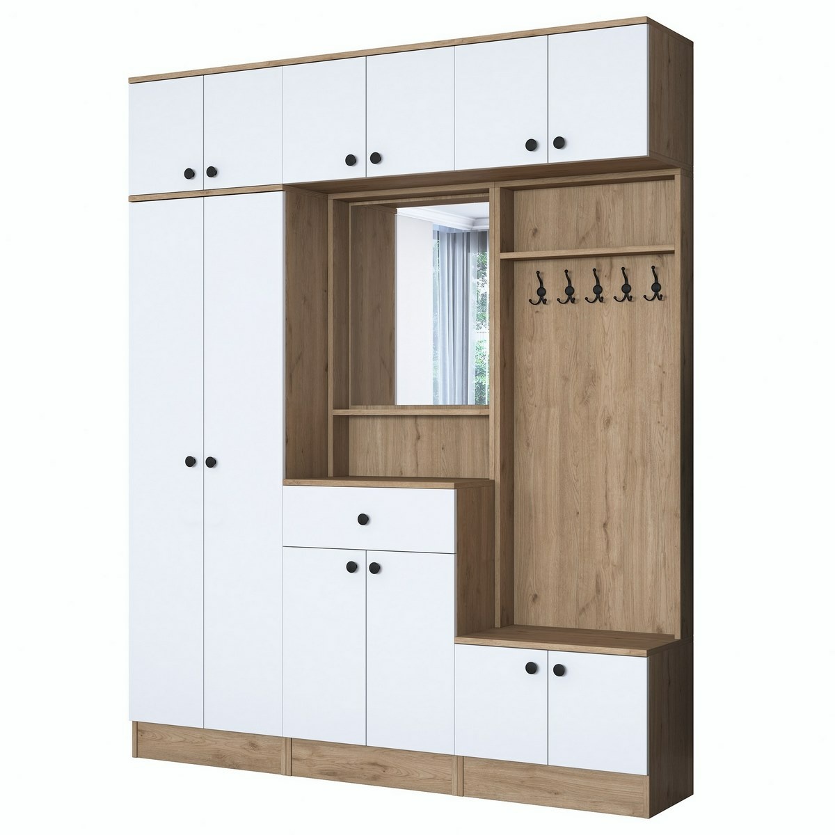 Předsíňová sestava Ewa White and Walnut Hanah Home