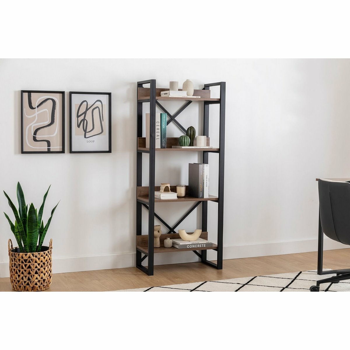 Regál Adisa Walnut Hanah Home