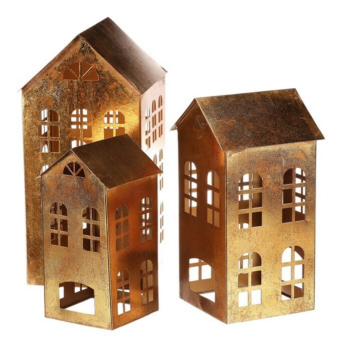 Sada kovových svícnů Patrový domek