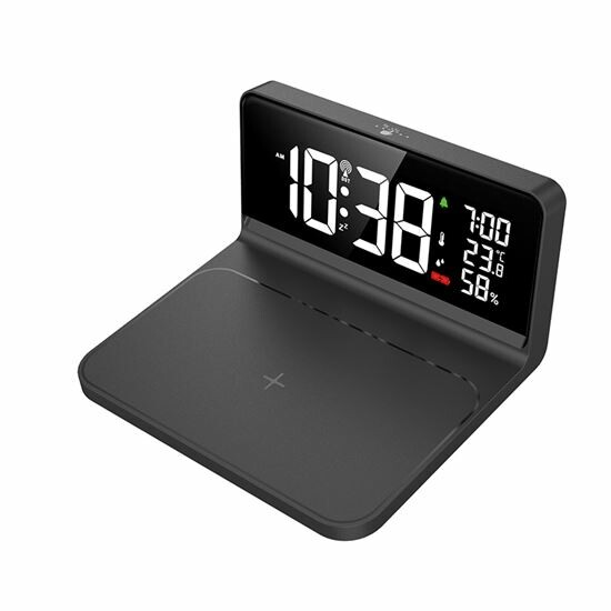 Solight CA06 Hodiny s Qi bezdrátovým nabíjením Solight