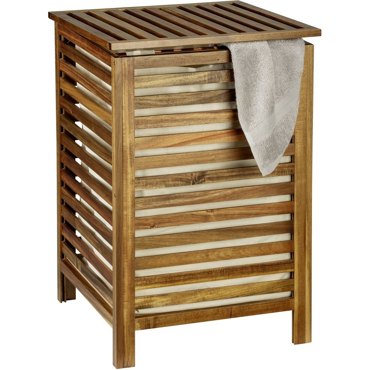 Wenko Koš na špinavé prádlo z akácie Fondi 56 l Wenko