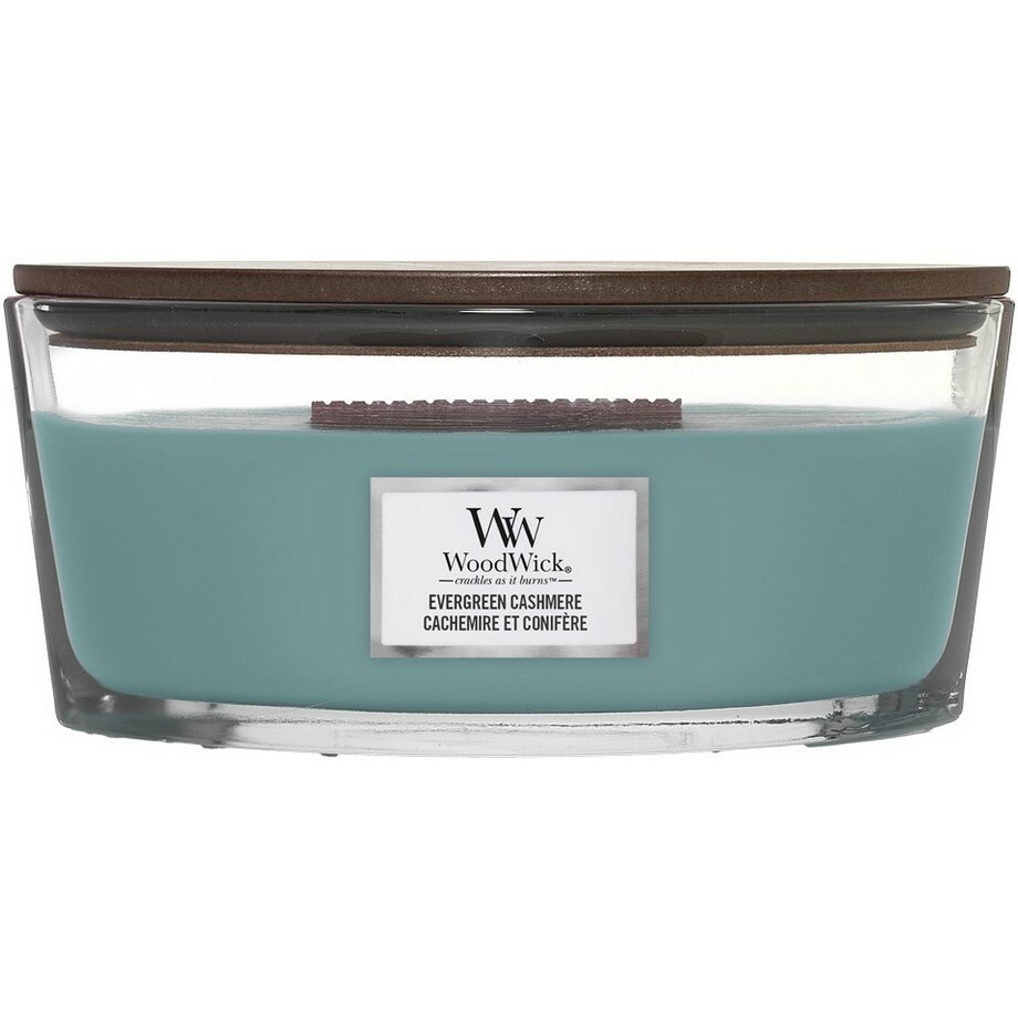 WoodWick Vonná svíčka loď Evergreen Cashmere