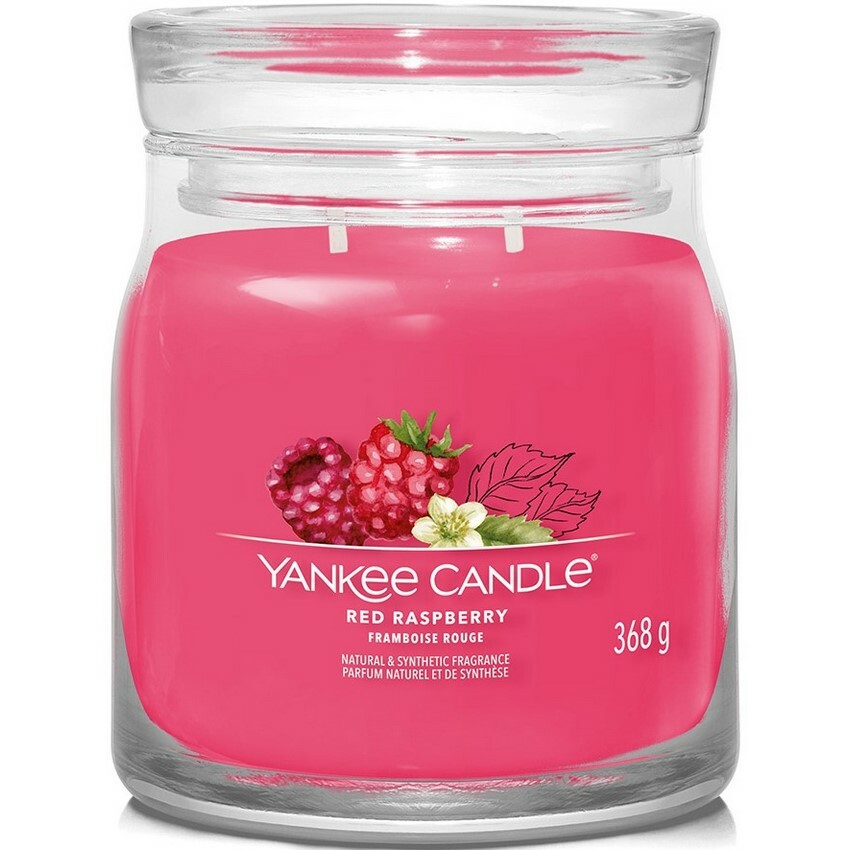 Yankee Candle Vonná svíčka střední Signature Red Raspberry