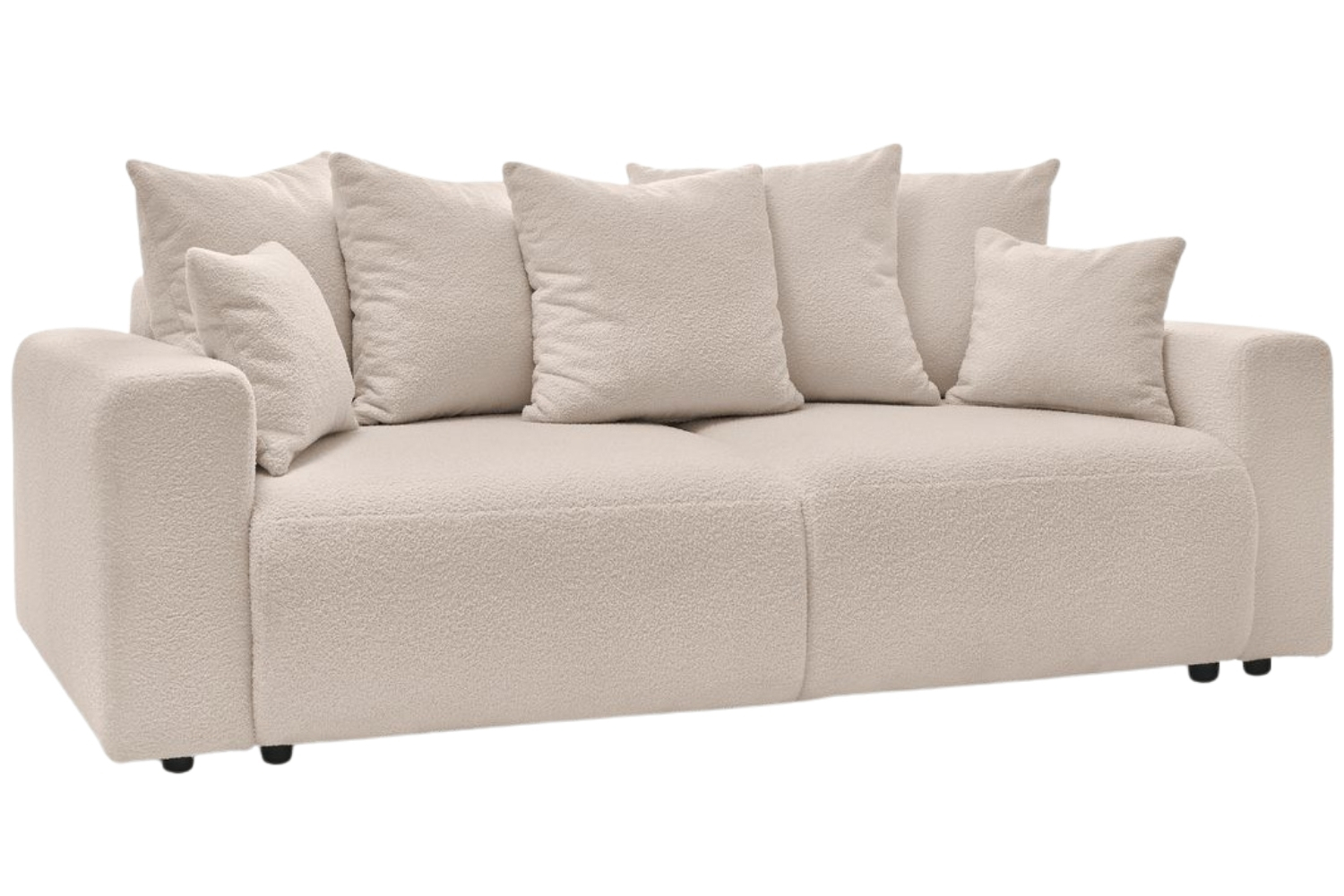 Bobochic Paris Béžová bouclé rozkládací pohovka Envy 245 cm