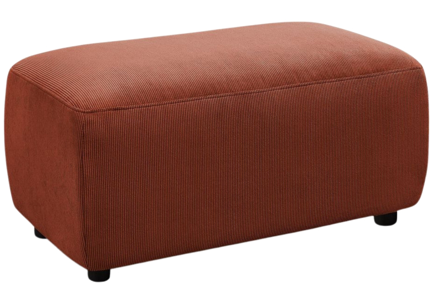 Bobochic Paris Terakotově oranžová manšestrová podnožka Enjoy 92 x 48 cm