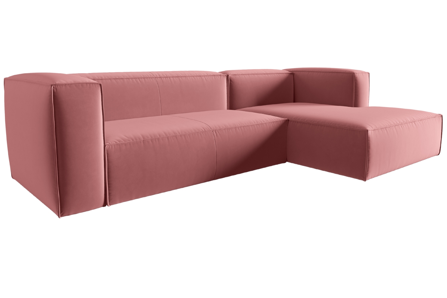 Cosmopolitan Design Růžová sametová rohová pohovka Mackay 282 cm